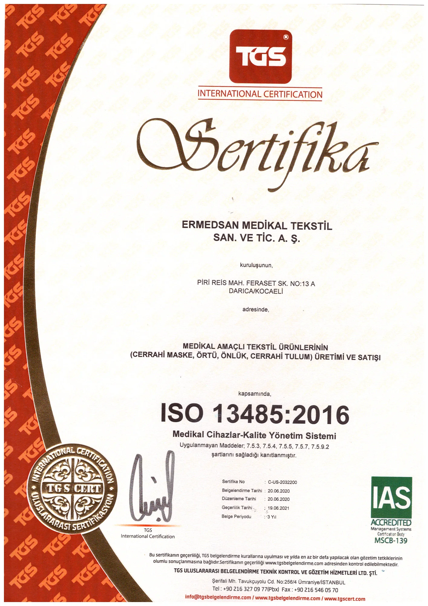 ISO 13485:2016 | Ermedsan
