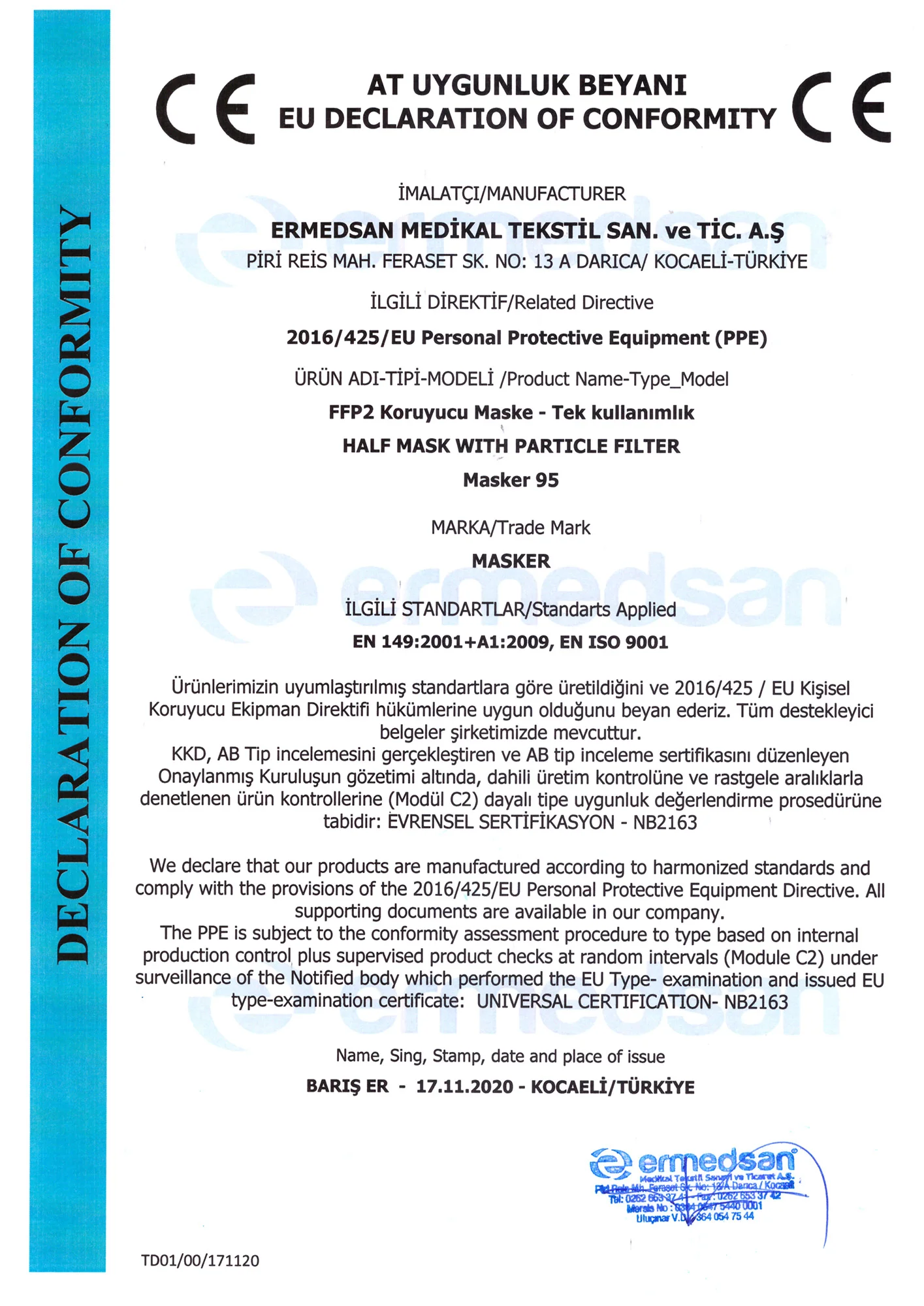 Masker Mask Deklarasyon | Ermedsan